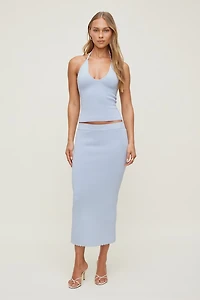 Scallop Trim Maxi Skirt