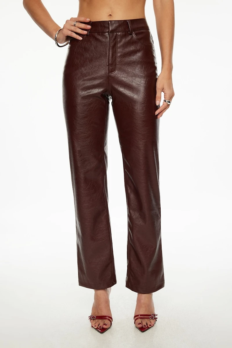 Pantalon droit en faux cuir Justina