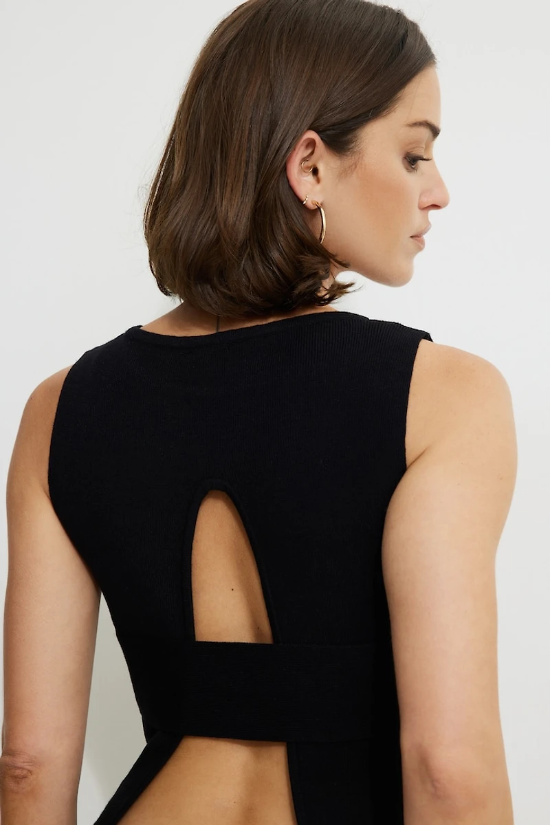 Open Back Knit Tank Top