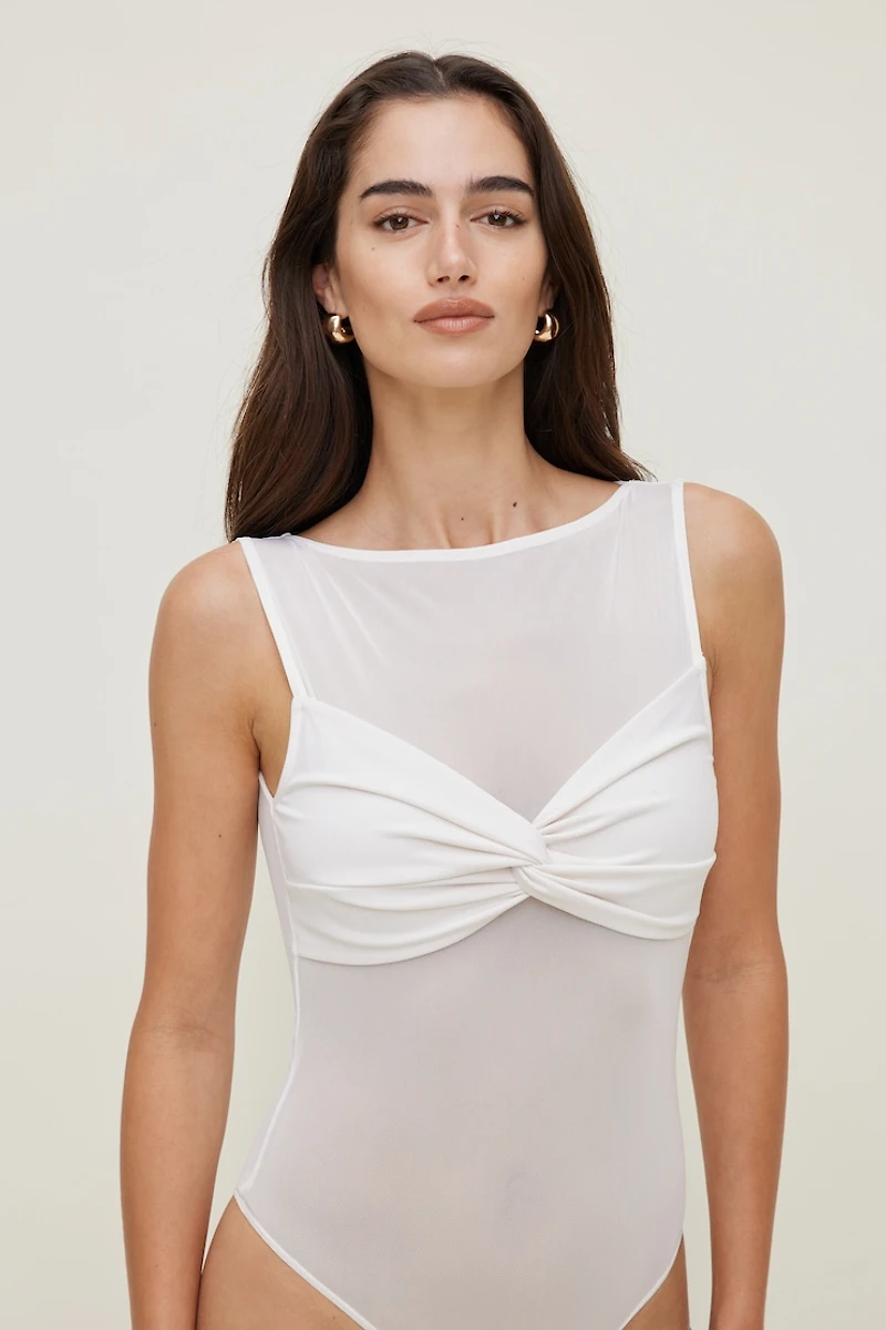 Justaucorps en maille diaphane