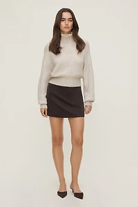 Fitted Satin Mini Skirt