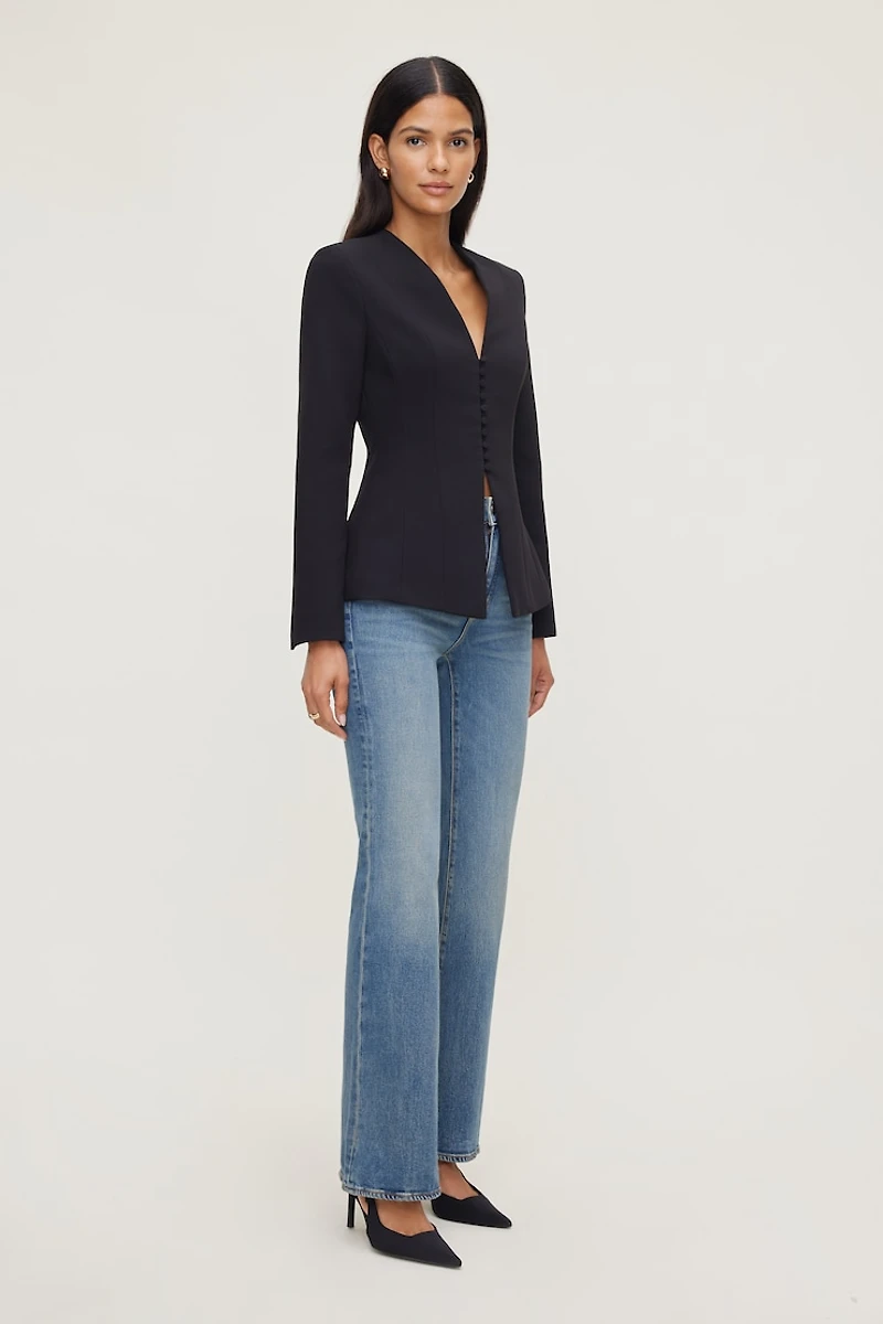 Plunge Small Button Blazer