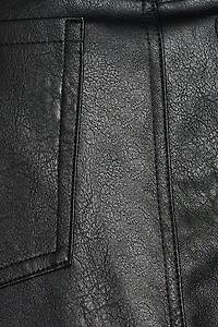Faux Leather Micro Skort