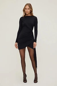 Sculpt Front Drape Mini Dress