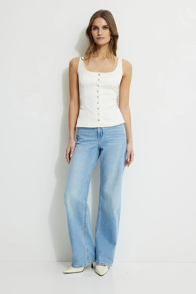 Camisole boutonnière en satin