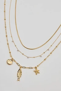 Ensemble de 3 colliers à breloques