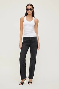 Jean rigide à taille haute et jambe droite Cara