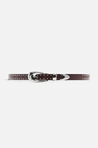 Studded Skinny Faux Leather Belt