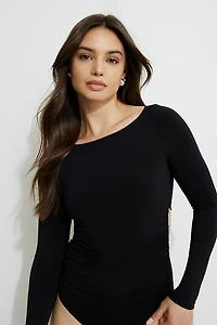 Shirred Open Back Jersey Bodysuit