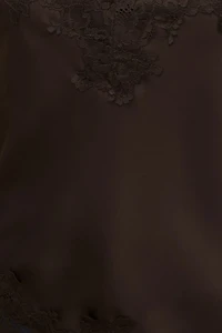 Cassie Asymmetric Lace Satin Cami