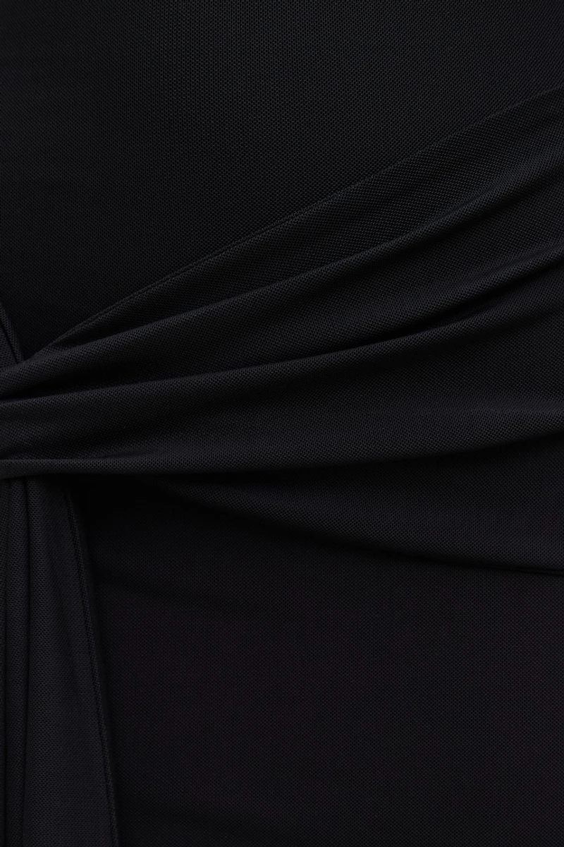 Robe maxi en maille drapée à l’avant