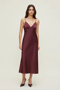 Sage Satin Maxi Dress