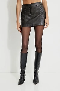 Minijupe-short en faux cuir