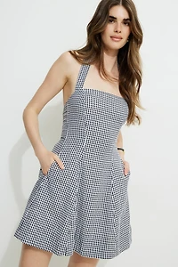 Minirobe à motif vichy et col licou