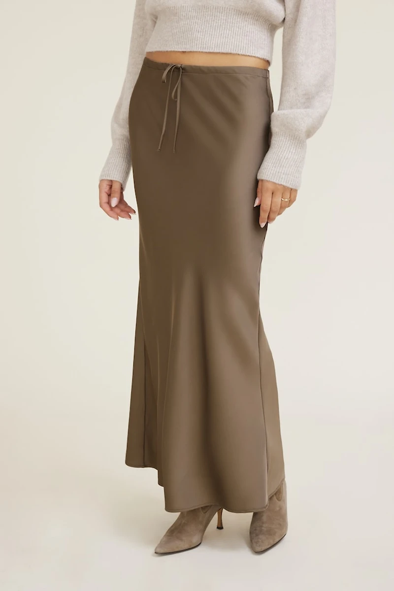 Jupe maxi à enfiler en satin Cary