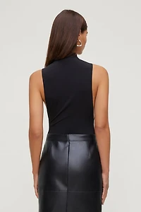 Justaucorps sculptant à col montant sans manches