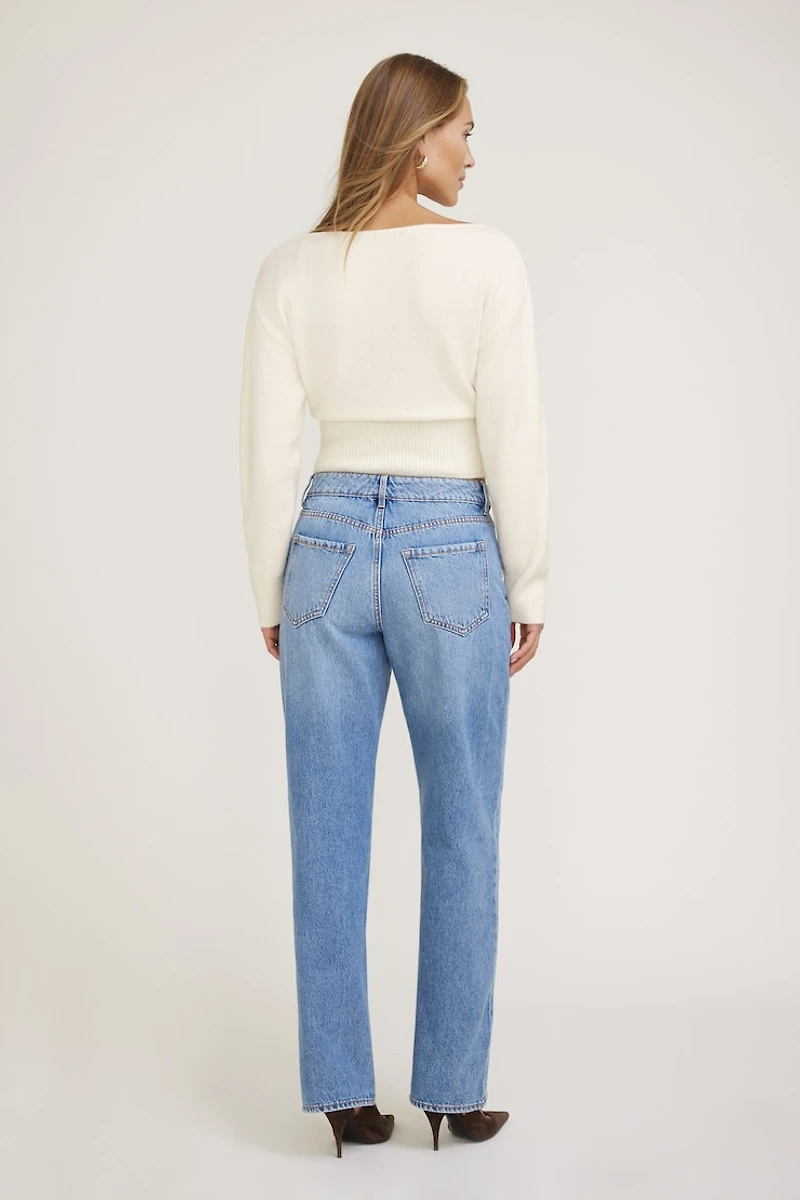 Juliet Cinched Boat Neck Sweater