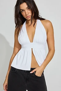 Halter Open Back Apron Top
