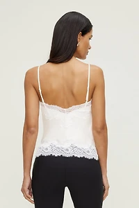 Lace Trim Satin Cami Top