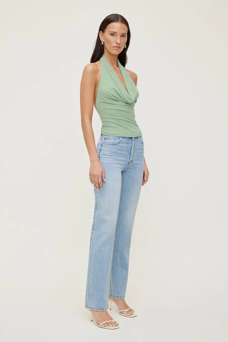 Haut licou en maille à col châle