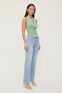 Haut licou en maille à col châle