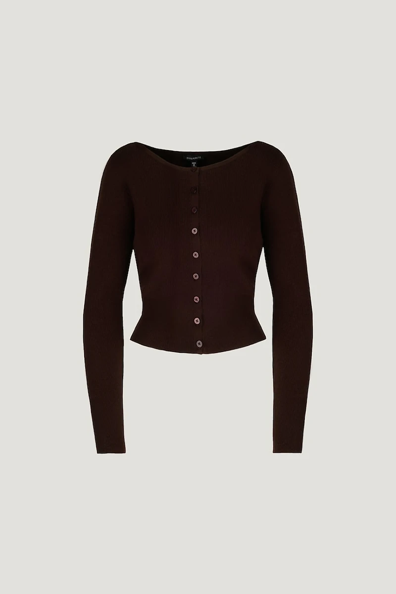 Sara Ribbed Cinch Hem Cardigan