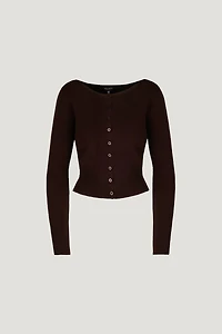 Sara Ribbed Cinch Hem Cardigan