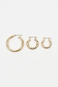 3 Pack Hoop Earrings
