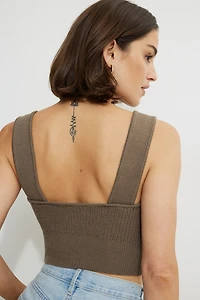 Low Back Rib Knit Tank Top