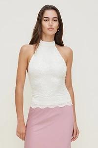 Haut en dentelle à col licou