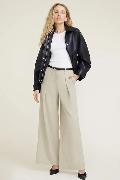Pleated Wide Leg Pants