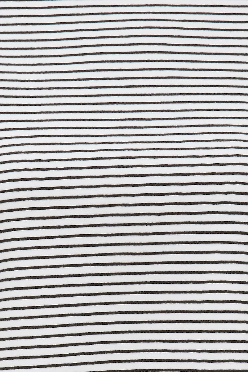 T-shirt quotidien rayé en coton épais