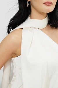 Neck Scarf Satin Top