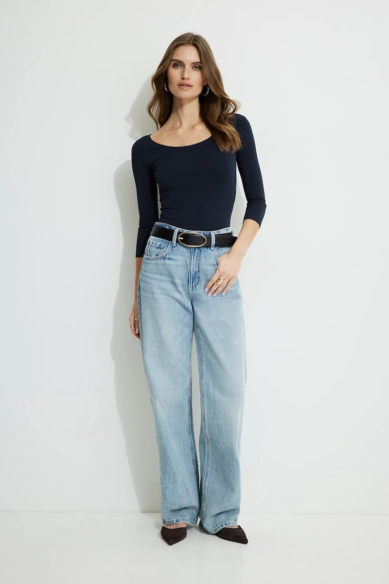 Justaucorps à manches trois-quarts