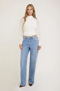 Blouse en chiffon à col montant