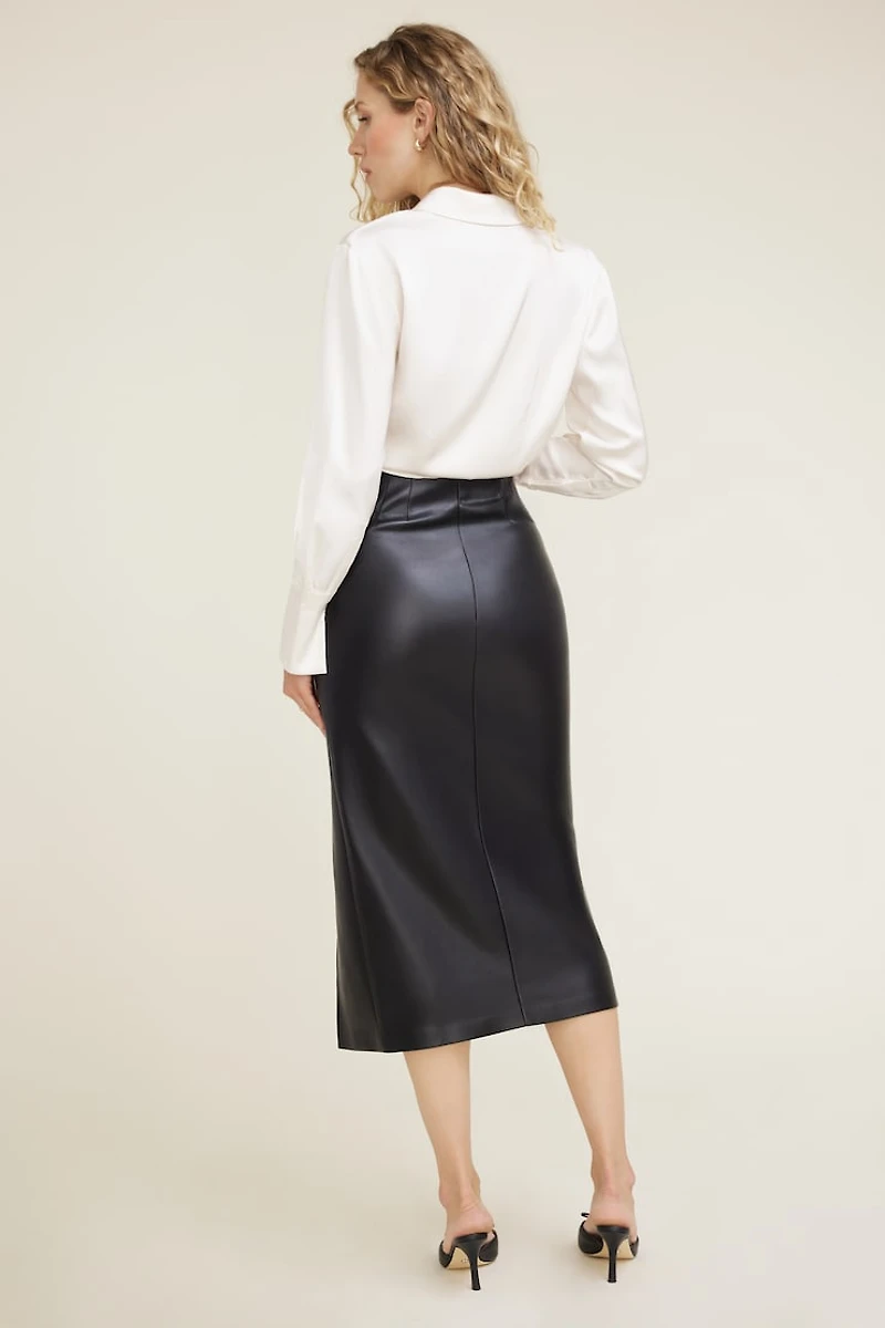 Marlow Faux Leather Midi Skirt