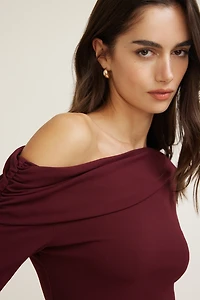 Off Shoulder Crepe Mini Dress