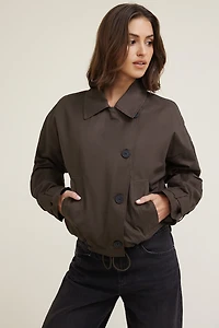 Asymmetric Short Trench Coat