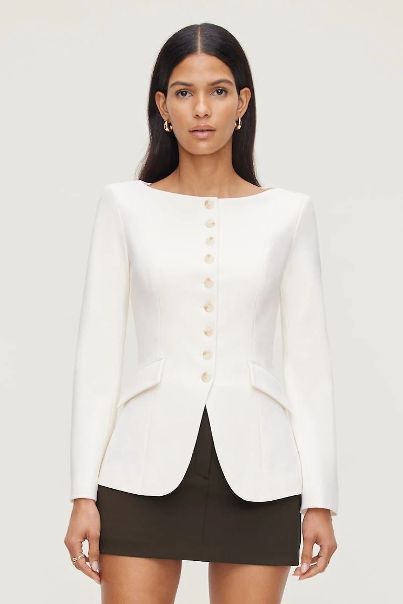 Boat Neck Ponte Blazer