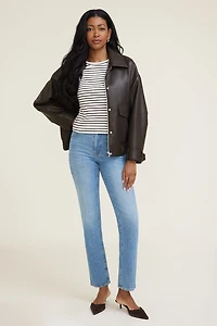 Striped Boxy Cotton Long Sleeve T Shirt