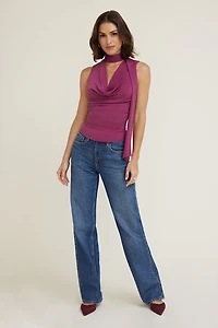 Sculpt Cowl Neck Scarf Top