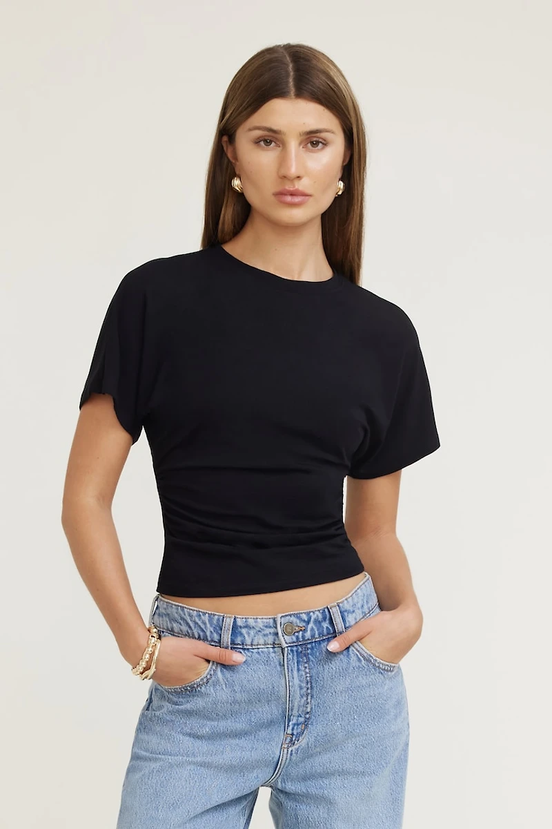 Andrea Shirred Jersey T Shirt