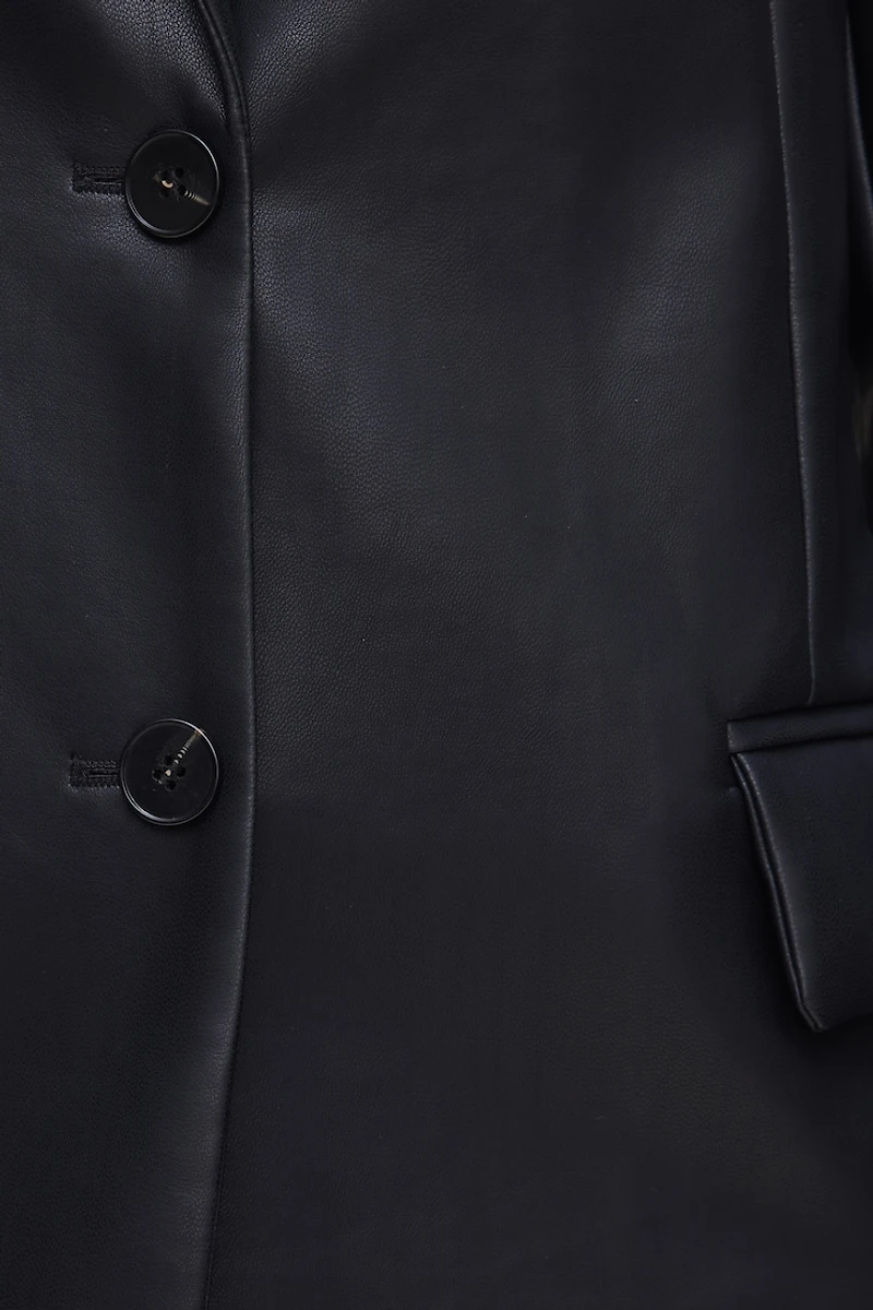 Veston ample en faux cuir