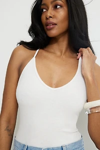 Camisole côtelée à dos nageur