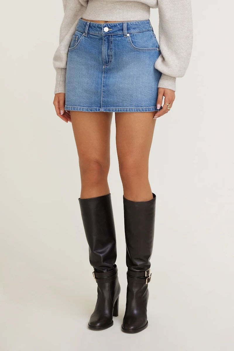 Minijupe-short en denim Gia