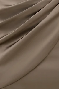 Draped Satin Mini Skirt