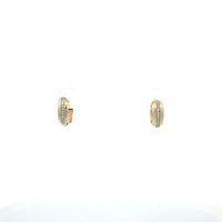 10K Yellow and White Gold Huggies Diamond Earring