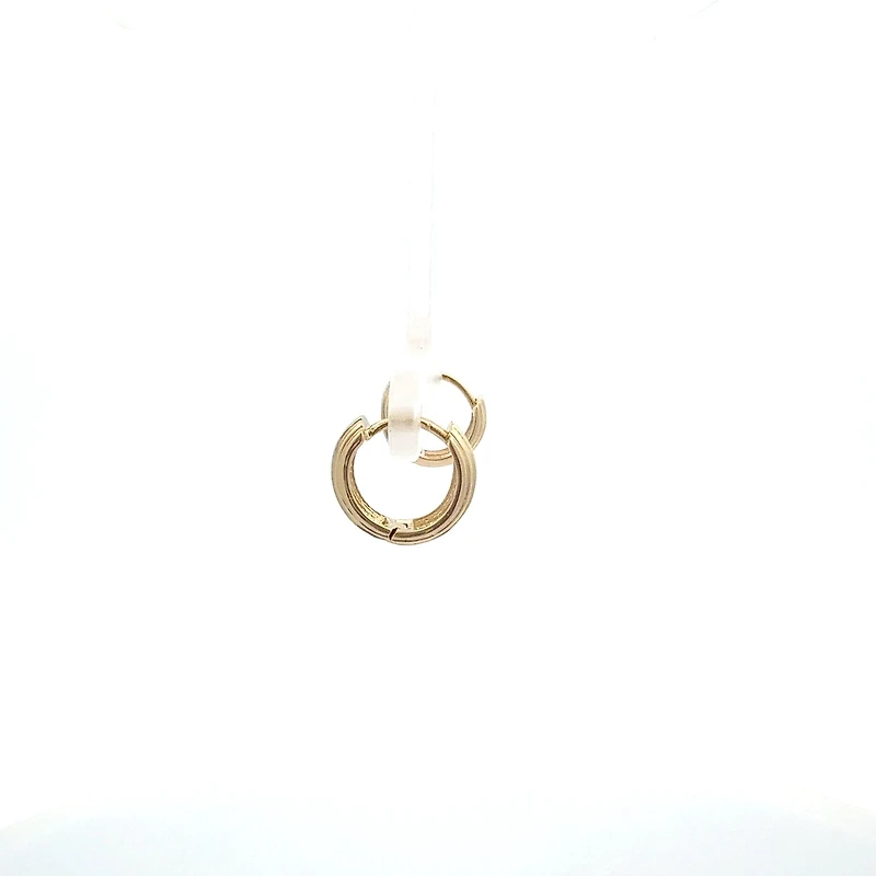 10K Yellow and White Gold Huggies Diamond Earring