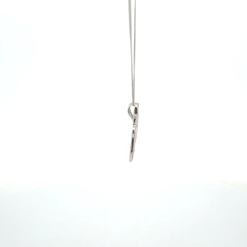 10K White and Yellow Gold Diamond Cross Necklace