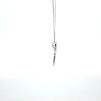 10K White and Yellow Gold Diamond Cross Necklace